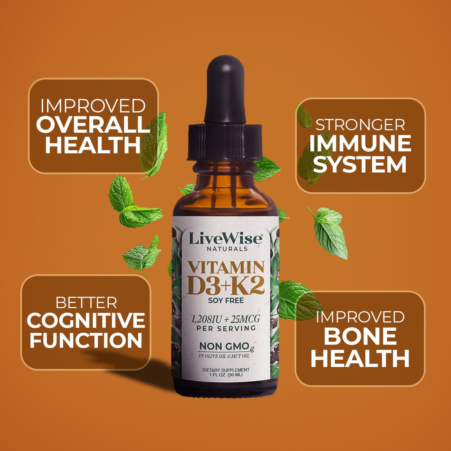 Vegan D3+K2 Drops – 3 Bottle Bundle for Bone, Heart & Immune Support
