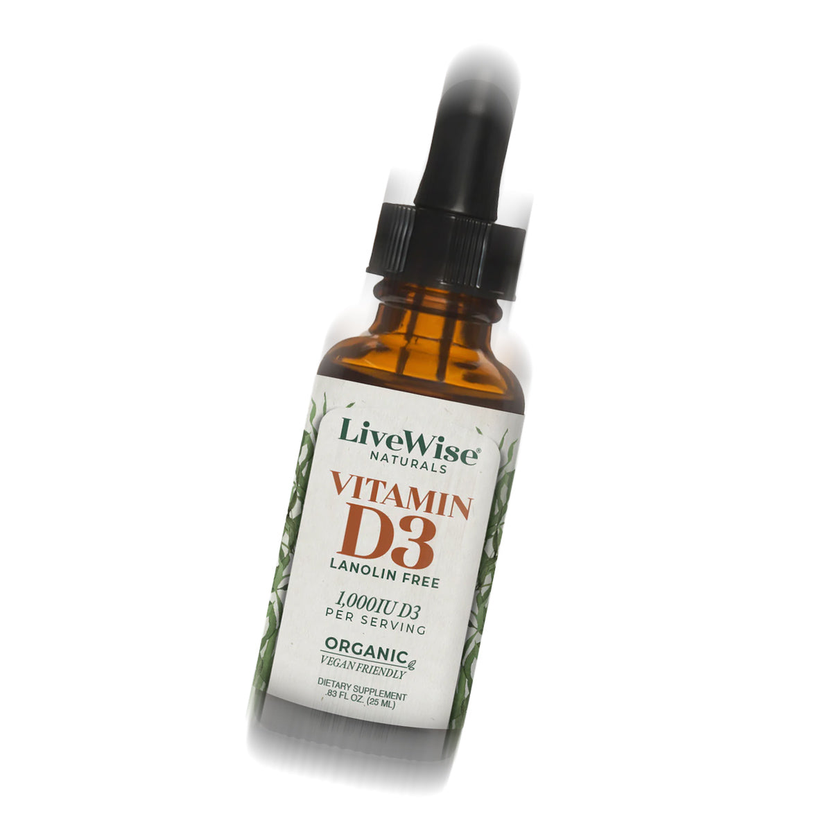Vitamin D3 Liquid Drops – Vegan Friendly Bone, Immune & Heart Support (.83oz)