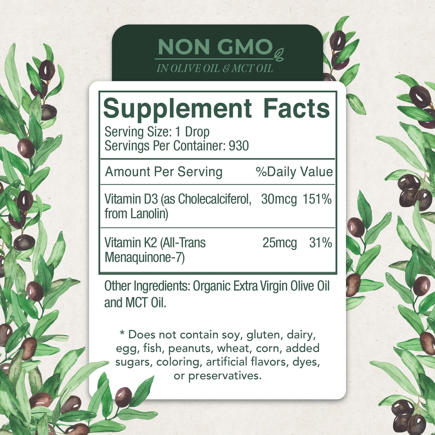 Vitamin D3+K2 Liquid Drops – Bone, Heart & Immune Support (1oz)