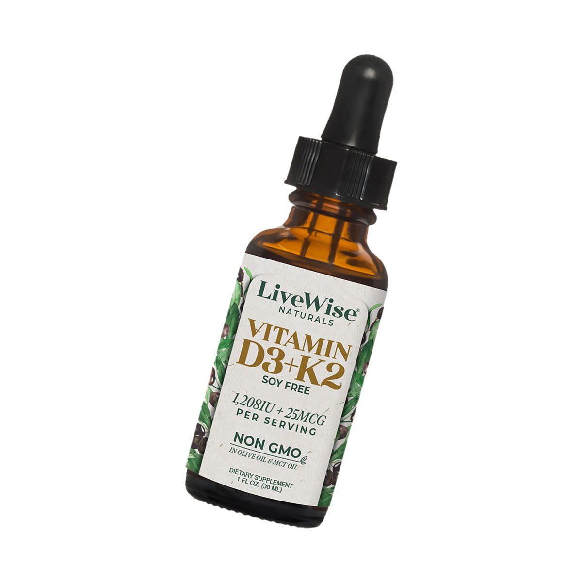 Vitamin D3+K2 Liquid Drops – Bone, Heart & Immune Support (1oz)