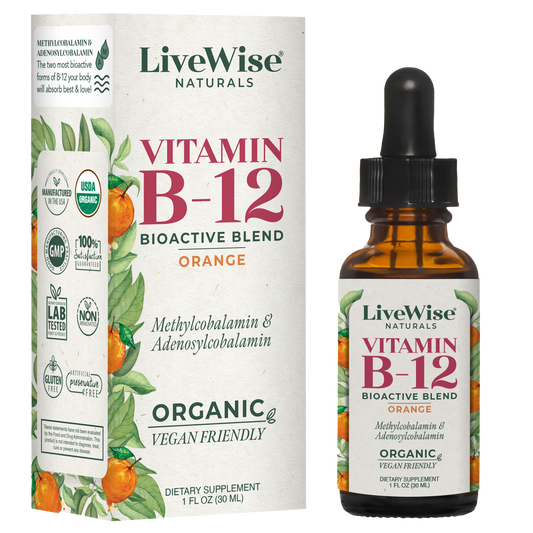 Vitamin B12 Bio Active Blend – Methylcobalamin & Adenosylcobalamin for Energy & Cognitive Support (1oz or 2oz)