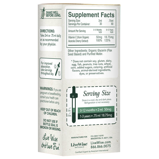 Organic Wholefood Vitamin C Drops for Infants & Toddlers – Immune Support & Antioxidants