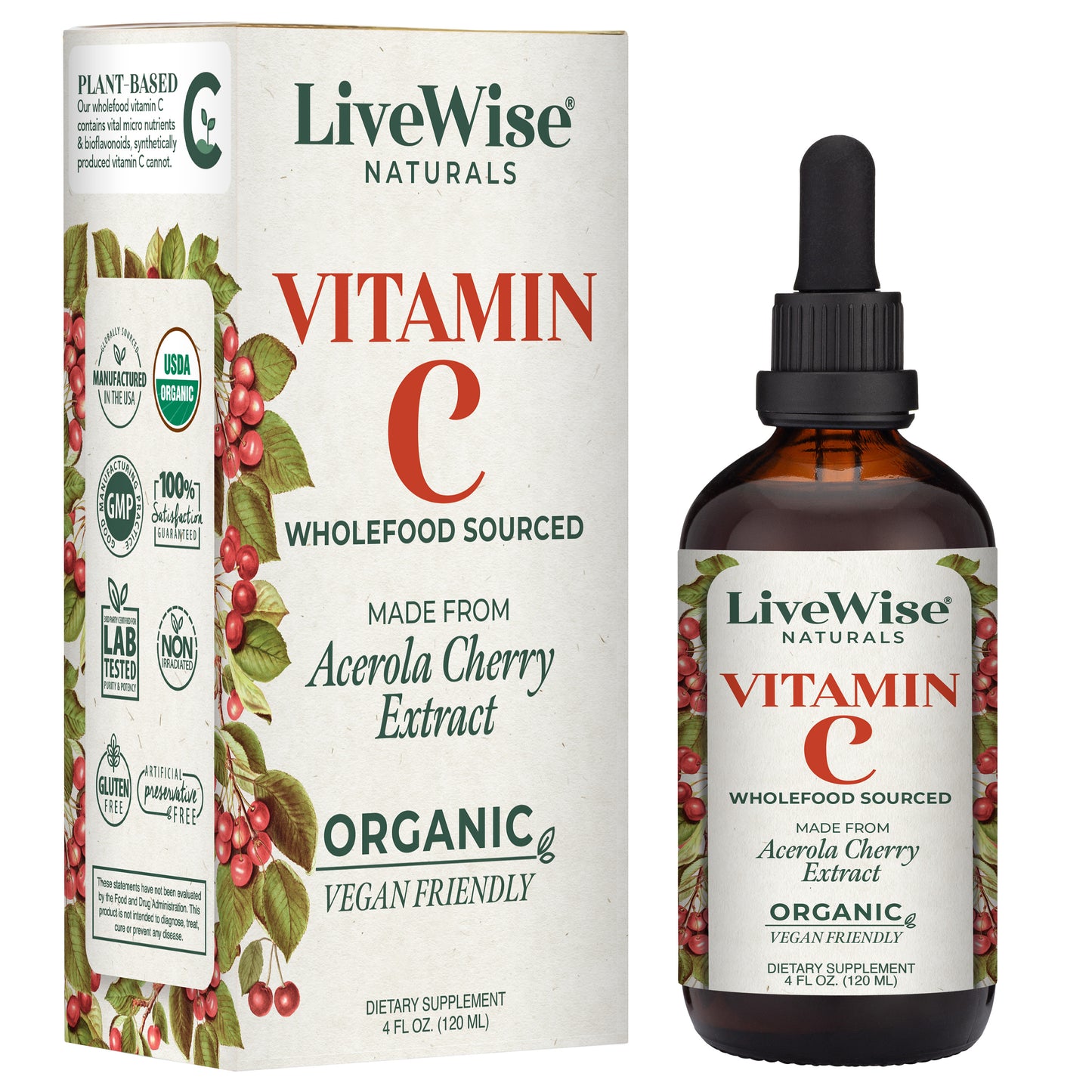 Vitamin C Liquid Drops – Organic Wholefood Immune Support (4oz)