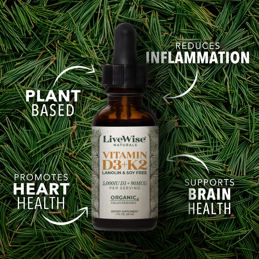 PREORDER ONLY- SHIPPING MID MAY Vitamin D3+K2 Drops – Lanolin & Soy Free, Vegan Friendly (1,000IU - 10,000IU)