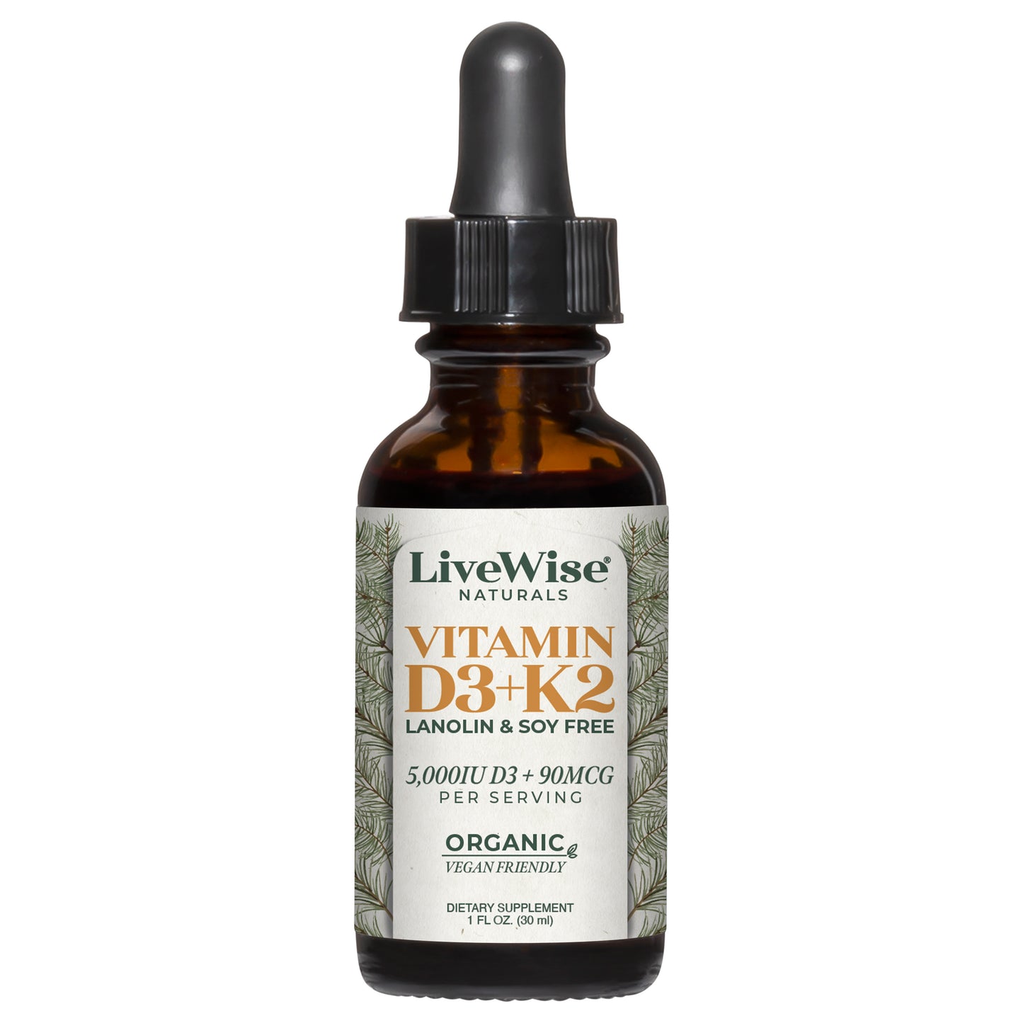 PREORDER ONLY- SHIPPING MID MAY Vitamin D3+K2 Drops – Lanolin & Soy Free, Vegan Friendly (1,000IU - 10,000IU)