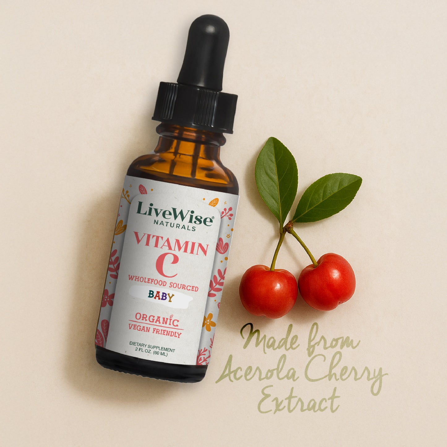 Organic Wholefood Vitamin C Drops for Infants & Toddlers – Immune Support & Antioxidants