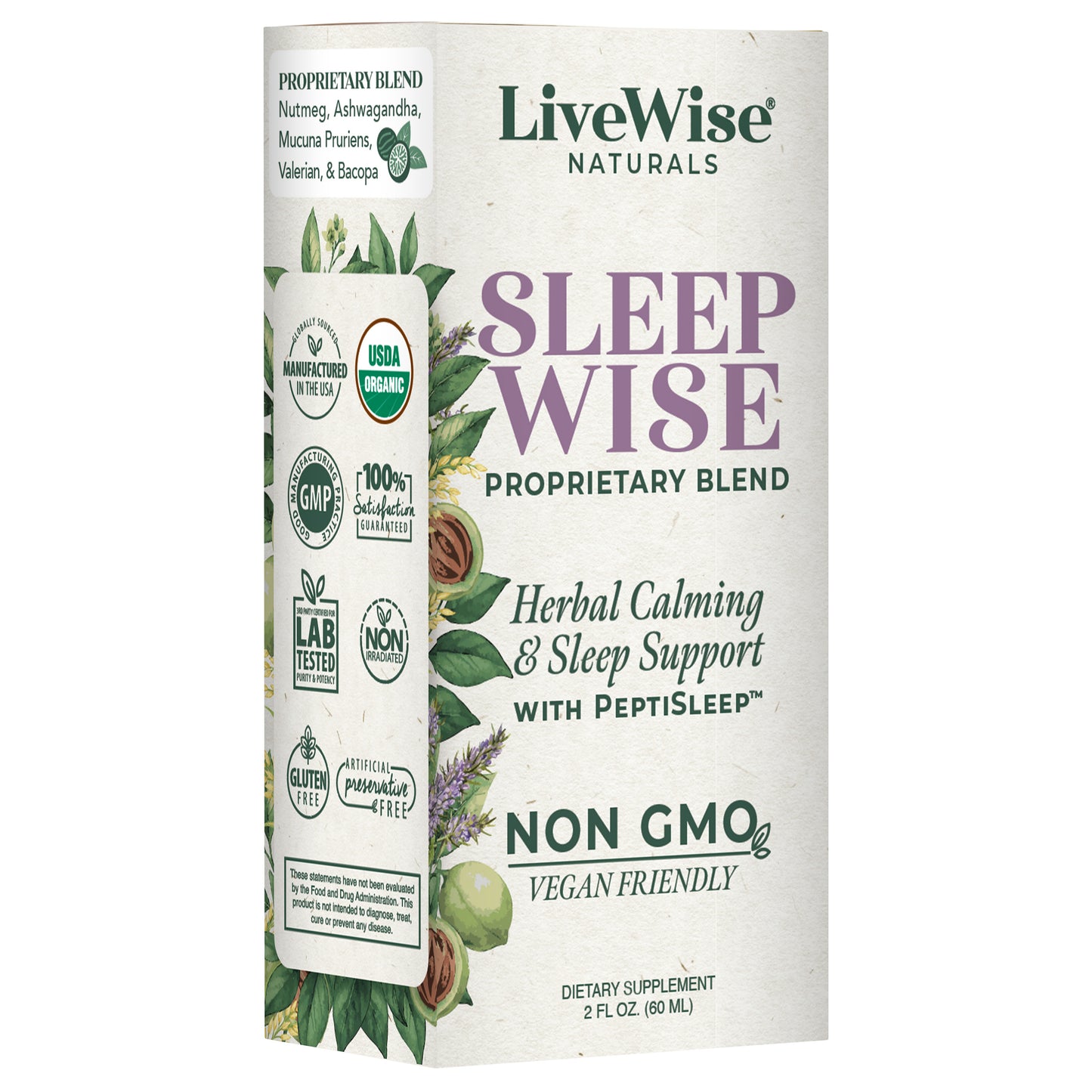 Sleep Wise – Natural Sleep Aid with Herbal Extracts for Restful Sleep & Relaxation (2oz)