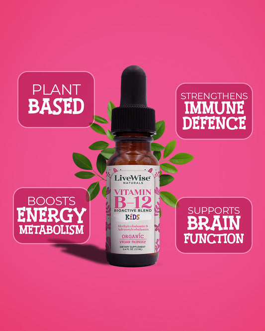 Vitamin B12 Drops for Toddlers & Kids – Energy & Nervous System Support (0.4oz)
