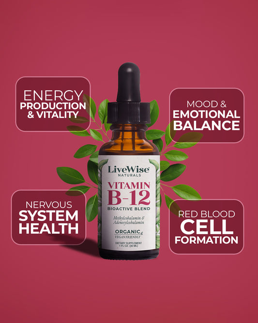 Vitamin B12 Bio Active Blend – Methylcobalamin & Adenosylcobalamin for Energy & Cognitive Support (1oz or 2oz)
