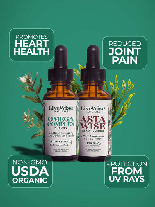 Age Wise Duo – Omega Complex & Astaxanthin for Bone, Heart & Antioxidant Support - Limited Time 50% OFF