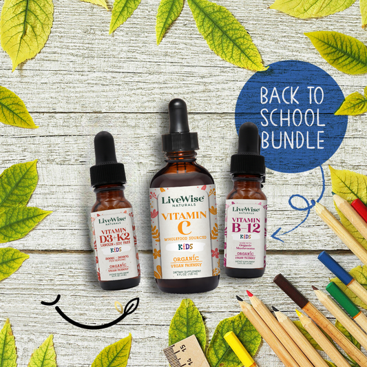 Back to School Bundle –Kids Vitamin D3+K2, B12 & Vitamin C Immune & Brain Support