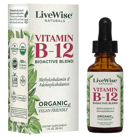 Vitamin B12 Bio Active Blend – Methylcobalamin & Adenosylcobalamin for Energy & Cognitive Support (1oz or 2oz)