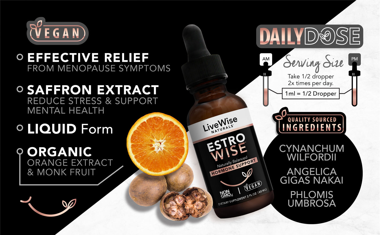 Estro Wise – Natural Menopause Relief with Saffron & Herbal Extracts for Hot Flashes, Sleep & Mood Support - Out of Stock