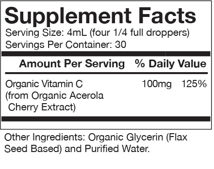 Vitamin C Liquid Drops – Organic Wholefood Immune Support (4oz)