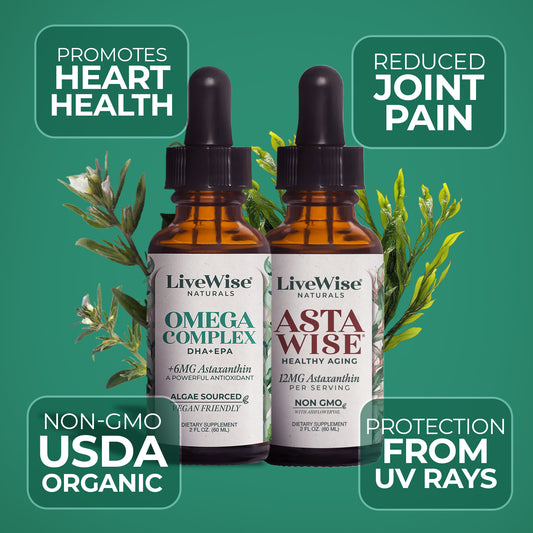 Age Wise Duo – Omega Complex & Astaxanthin for Bone, Heart & Antioxidant Support - Limited Time 50% OFF