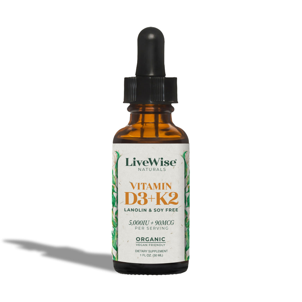Vitamin D3+K2 Drops – Lanolin & Soy Free, Vegan Friendly (1,000IU - 10,000IU)
