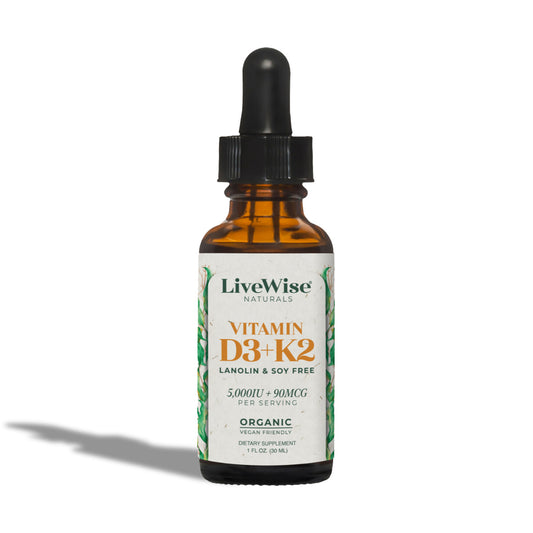 Vitamin D3+K2 Drops – Lanolin & Soy Free, Vegan Friendly (1,000IU - 10,000IU)