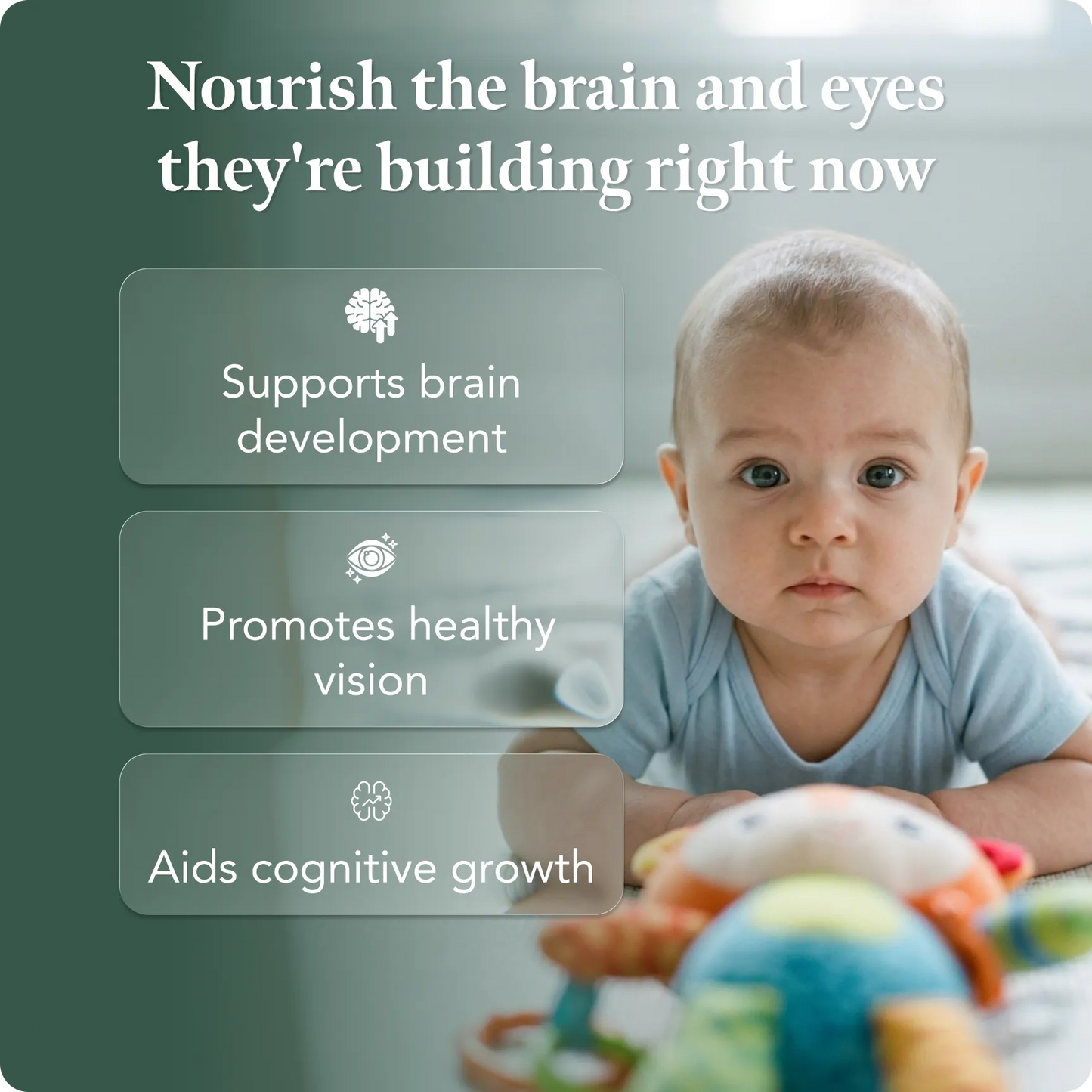 DHA Liquid Drops – For Infants and Toddlers, Plant-Based Omega-3 for Brain, Heart & Eye Development (1oz)