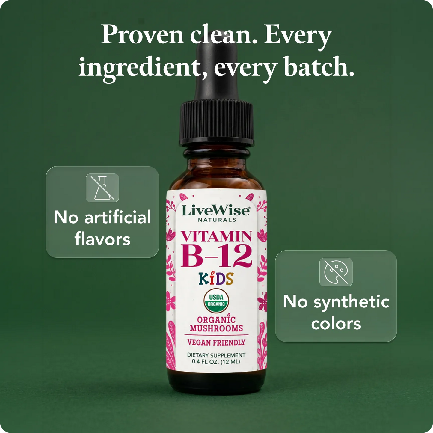 Vitamin B12 Drops for Toddlers & Kids – Energy & Nervous System Support (0.4oz)