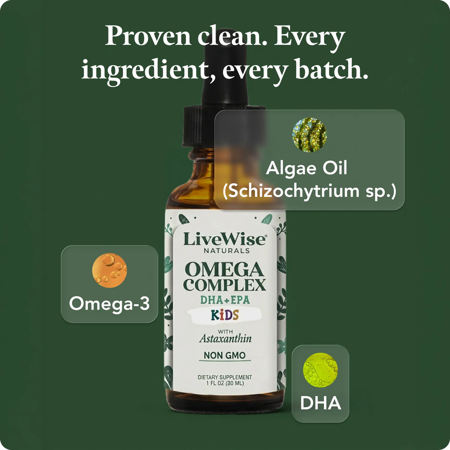 Plant-Based Omega DHA & EPA Liquid Drops for Kids