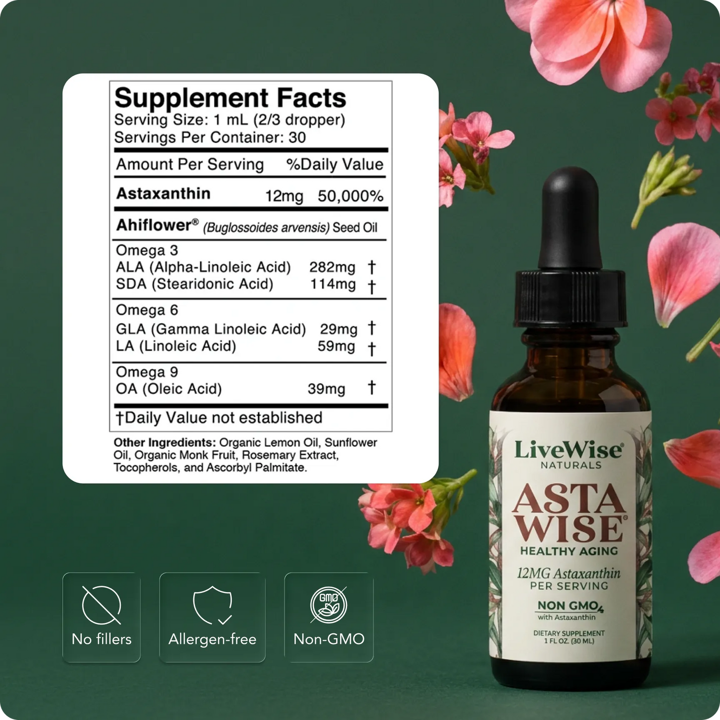 Astaxanthin 12mg – Icelandic Antioxidant for Eye, Skin & Cellular Health (2oz)