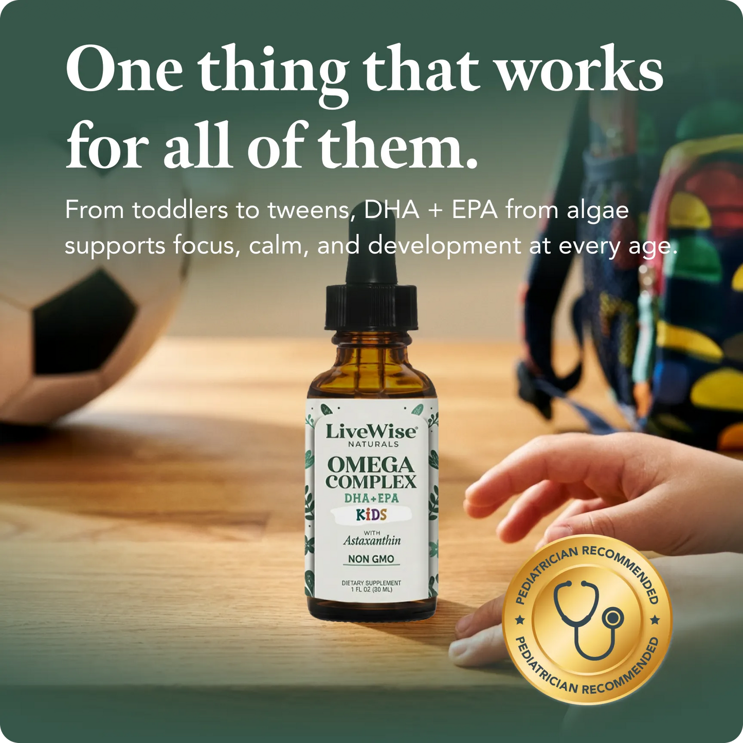Plant-Based Omega DHA & EPA Liquid Drops for Kids