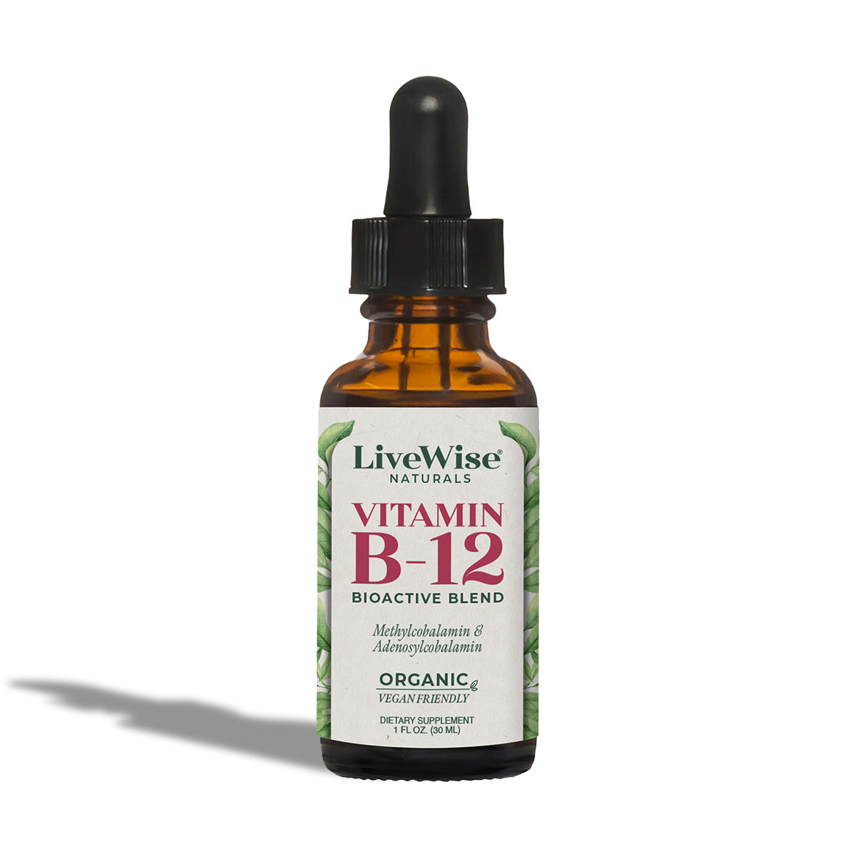 Vitamin B12 Bio Active Blend – Methylcobalamin & Adenosylcobalamin for Energy & Cognitive Support (1oz or 2oz)