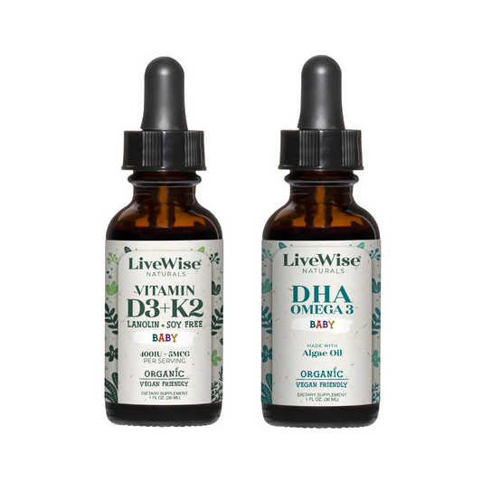 Baby Duo – Vitamin D3+K2 & DHA Omega-3 Drops for Infant Bone, Brain & Immune Support