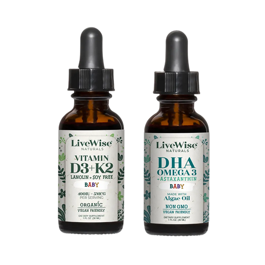 Baby Duo – Vitamin D3+K2 & DHA Omega-3 Drops for Infant Bone, Brain & Immune Support