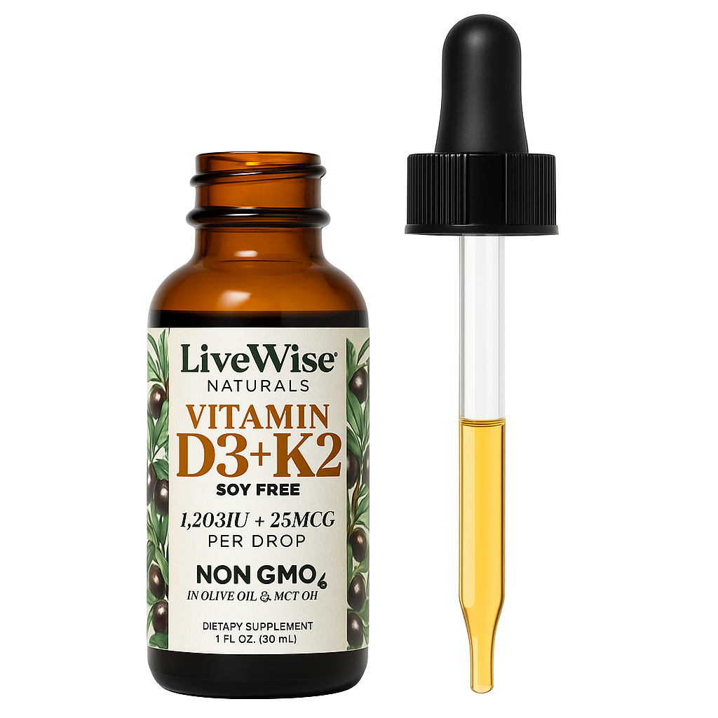 Vitamin D3+K2 Liquid Drops – Bone, Heart & Immune Support (1oz)