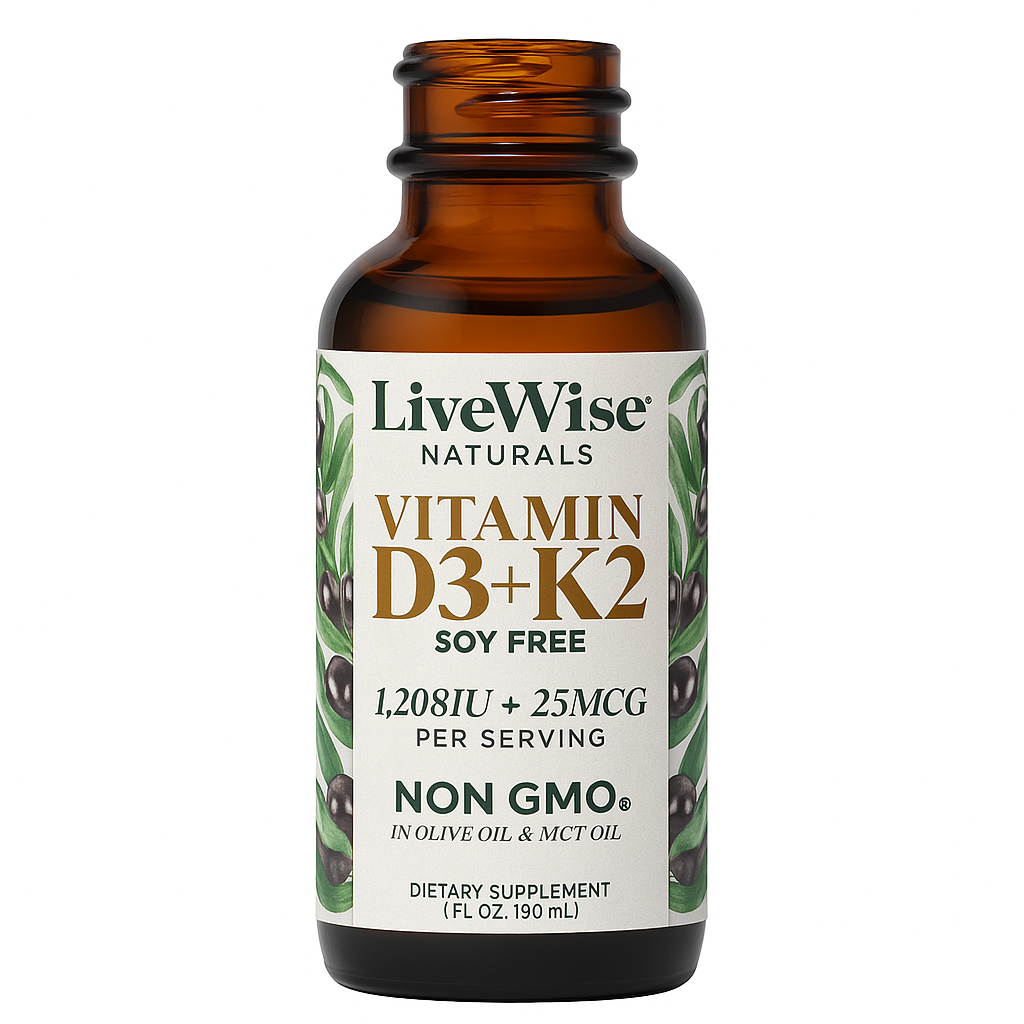 Vitamin D3+K2 Liquid Drops – Bone, Heart & Immune Support (1oz)