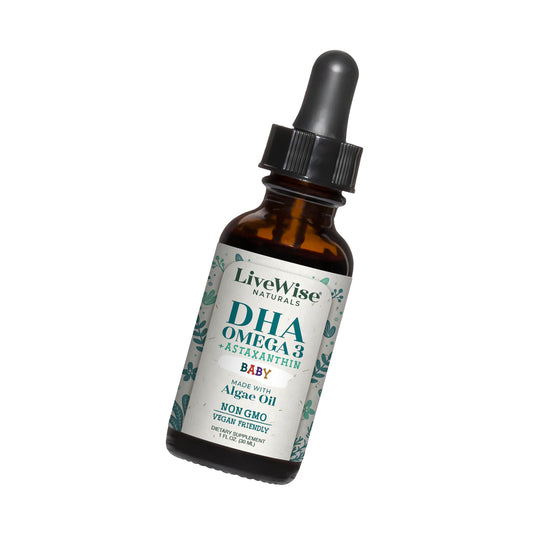 DHA Liquid Drops – For Infants and Toddlers, Plant-Based Omega-3 for Brain, Heart & Eye Development (1oz)
