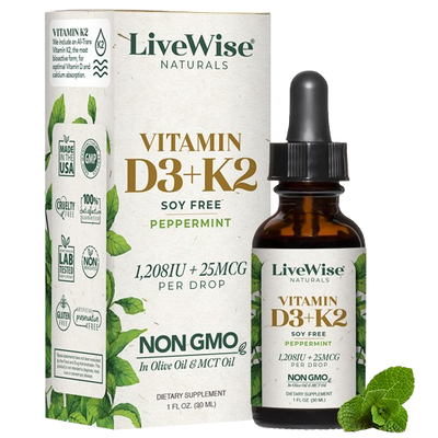 Vitamin D3+K2 Liquid Drops – Bone, Heart & Immune Support (1oz)