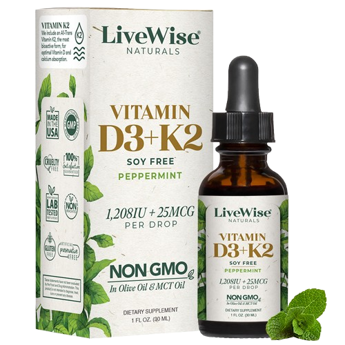 Vitamin D3+K2 Liquid Drops – Bone, Heart & Immune Support (1oz)