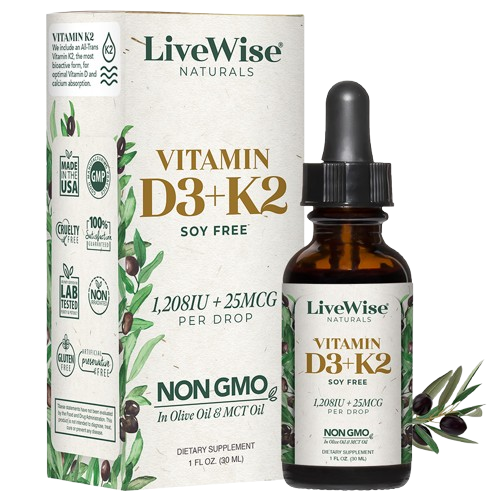 Vitamin D3+K2 Liquid Drops – Bone, Heart & Immune Support (1oz)