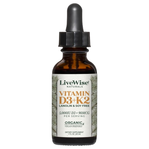 Vitamin D3+K2 Drops – Lanolin & Soy Free, Vegan Friendly (1,000IU - 10,000IU)