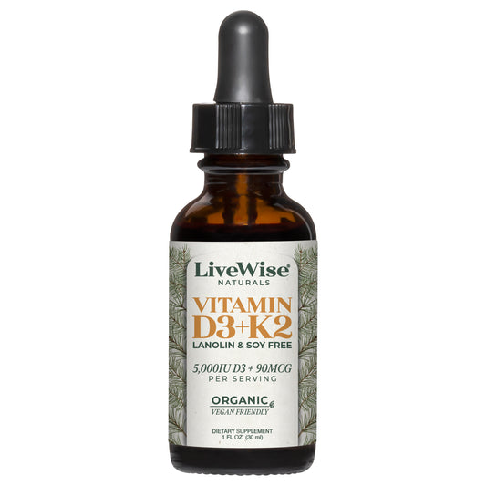 PREORDER ONLY- SHIPPING MID MAY Vitamin D3+K2 Drops – Lanolin & Soy Free, Vegan Friendly (1,000IU - 10,000IU)