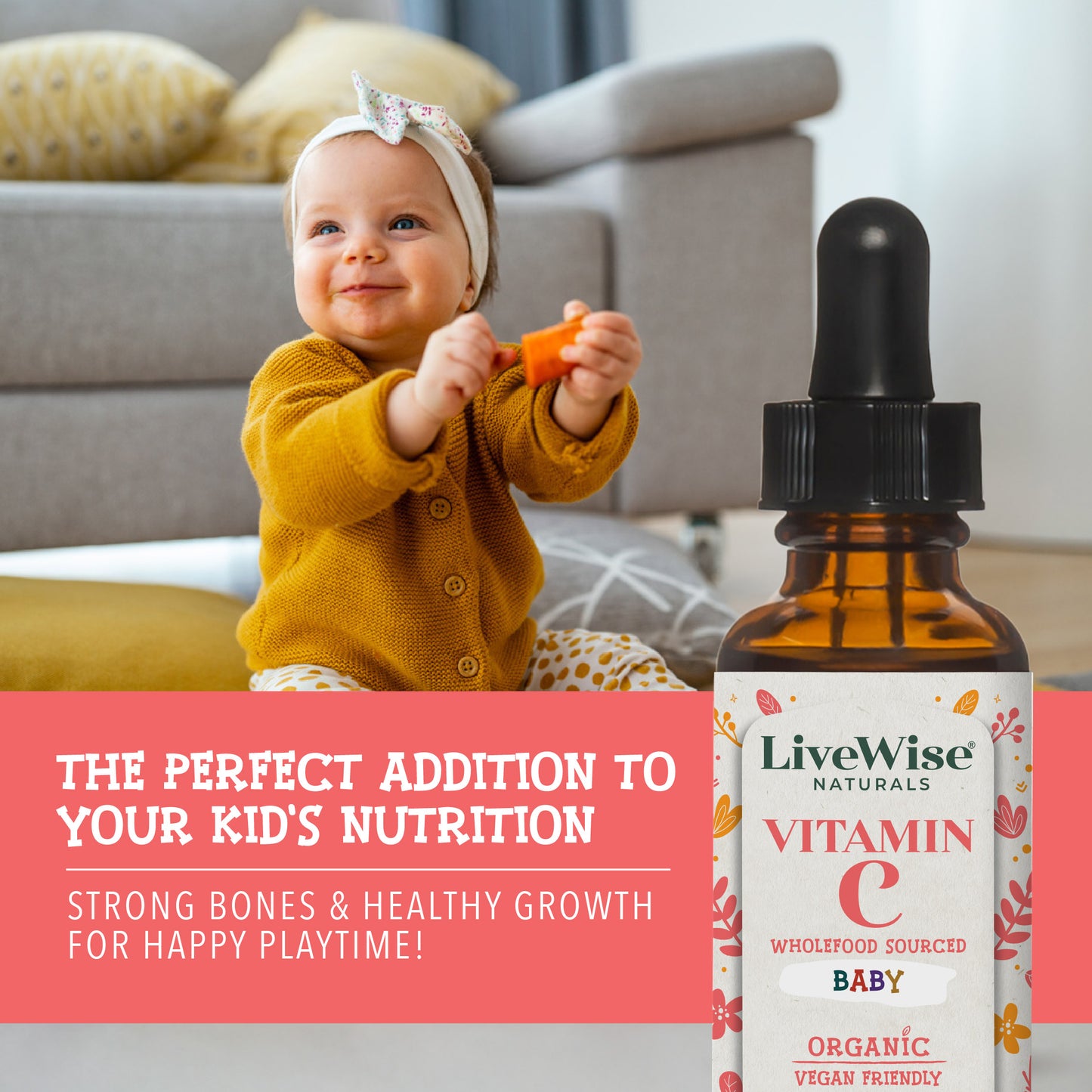 Organic Wholefood Vitamin C Drops for Infants & Toddlers – Immune Support & Antioxidants