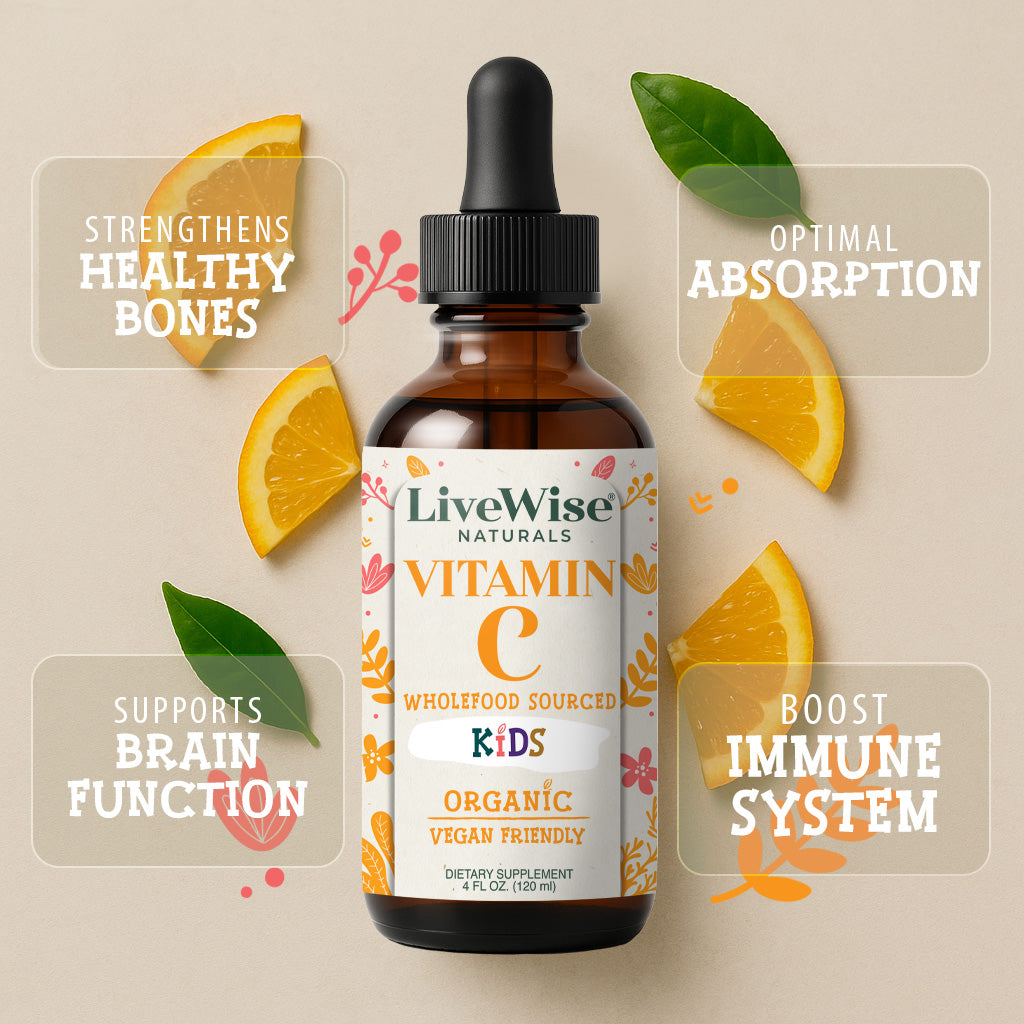 Organic Wholefood Vitamin C Drops for Kids – Immune Support & Antioxidant Boost
