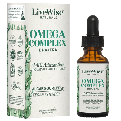 Omega Complex Liquid Drops – Plant-Based DHA & EPA for Brain, Heart & Eye Health (2oz)