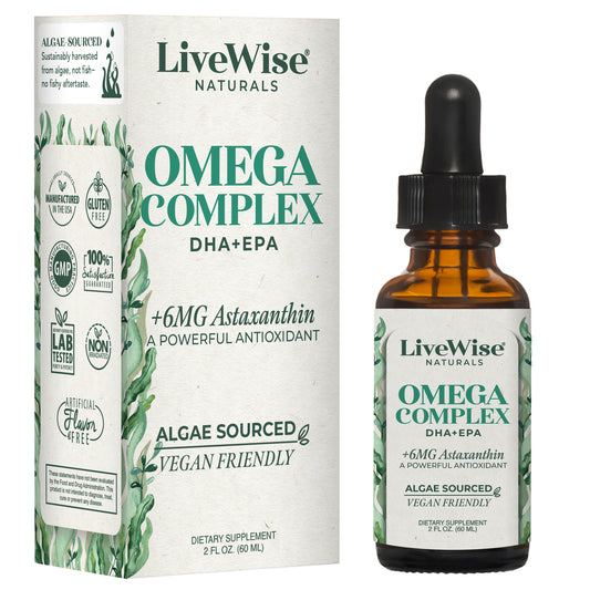 Omega Complex Liquid Drops – Plant-Based DHA & EPA for Brain, Heart & Eye Health (2oz)