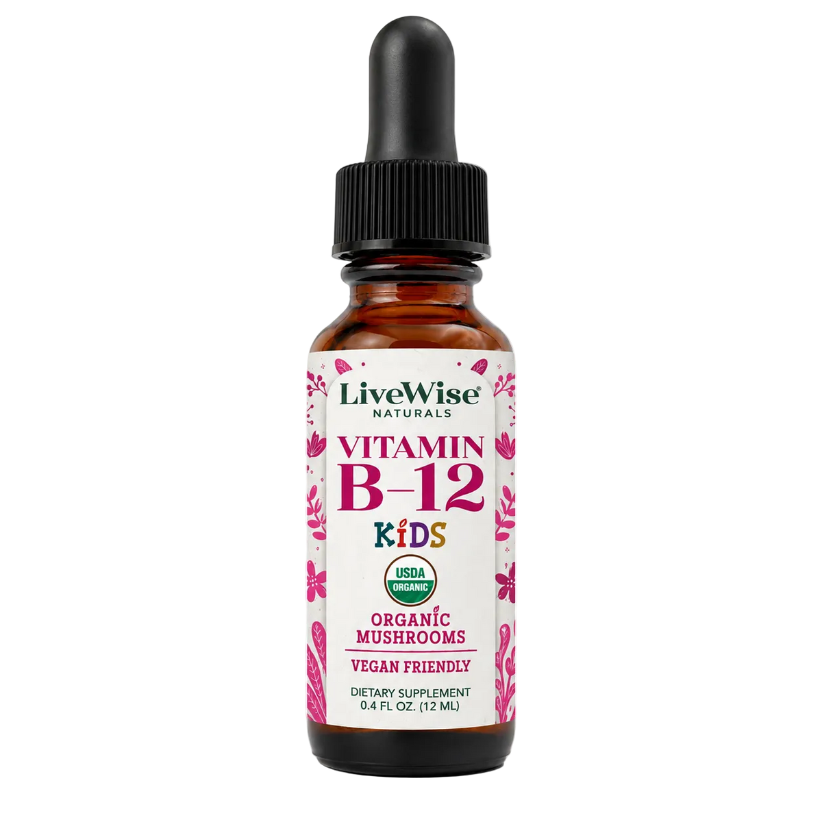 LiveWise Naturals Kids B-12 liquid drops bottle