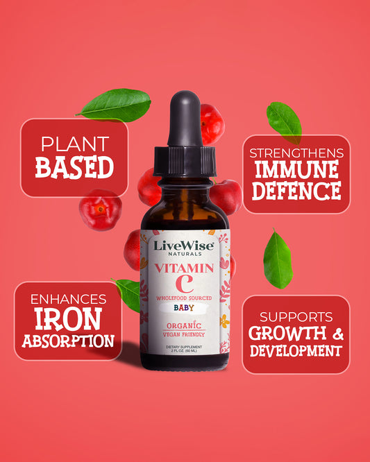 Organic Wholefood Vitamin C Drops for Infants & Toddlers – Immune Support & Antioxidants