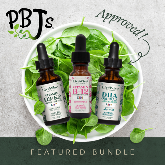 Exclusive Plant-Based Juniors Set – Kids' Vitamin Bundle with D3+K2, B12 & Omega-3 Drops