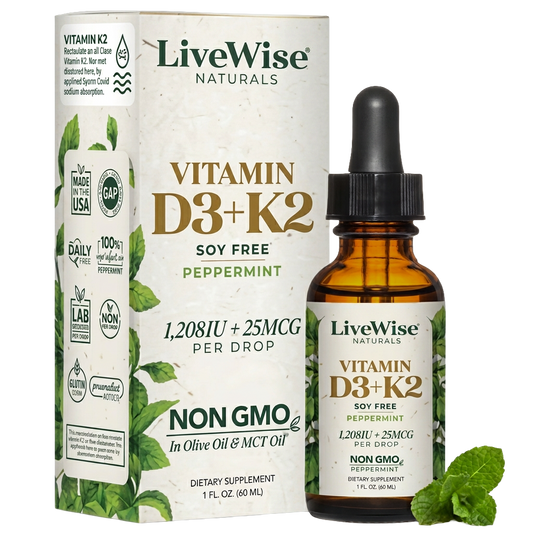 Vitamin D3+K2 Liquid Drops – Bone, Heart & Immune Support (1oz)