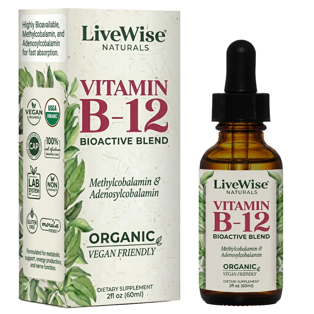 Vitamin B12 Bio Active Blend – Methylcobalamin & Adenosylcobalamin for Energy & Cognitive Support (1oz or 2oz)