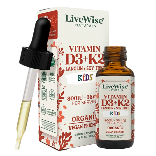 Kids D3+K2 Liquid Drops – Vegan Friendly Bone & Immune Support(.5 oz)
