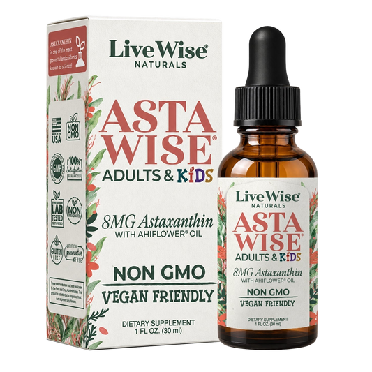 Live Wise Naturals Asta Wise Adults & Kids – bottle and box, 1 fl oz (30 mL)