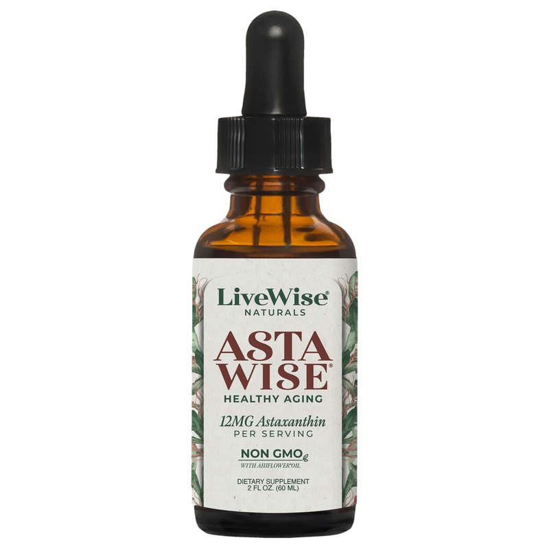 LiveWise Naturals Asta Wise 12 mg astaxanthin 2 fl oz bottle