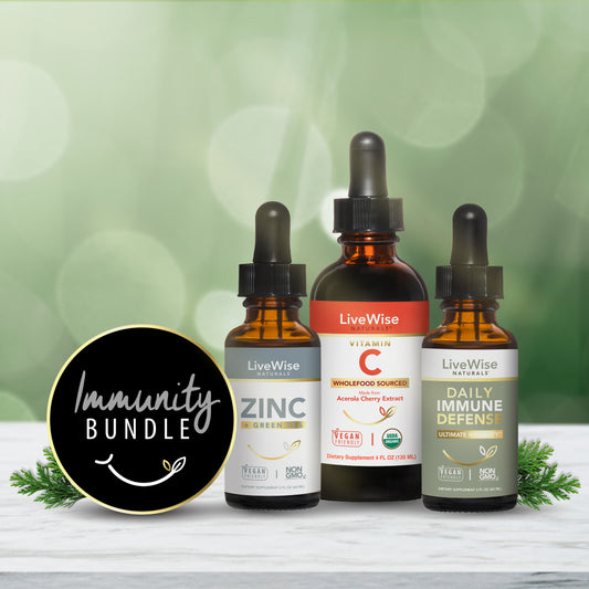 Immune Support Bundle – Zinc (2oz), Daily Immune Defense (2oz) & Vitamin C Drops (4oz)
